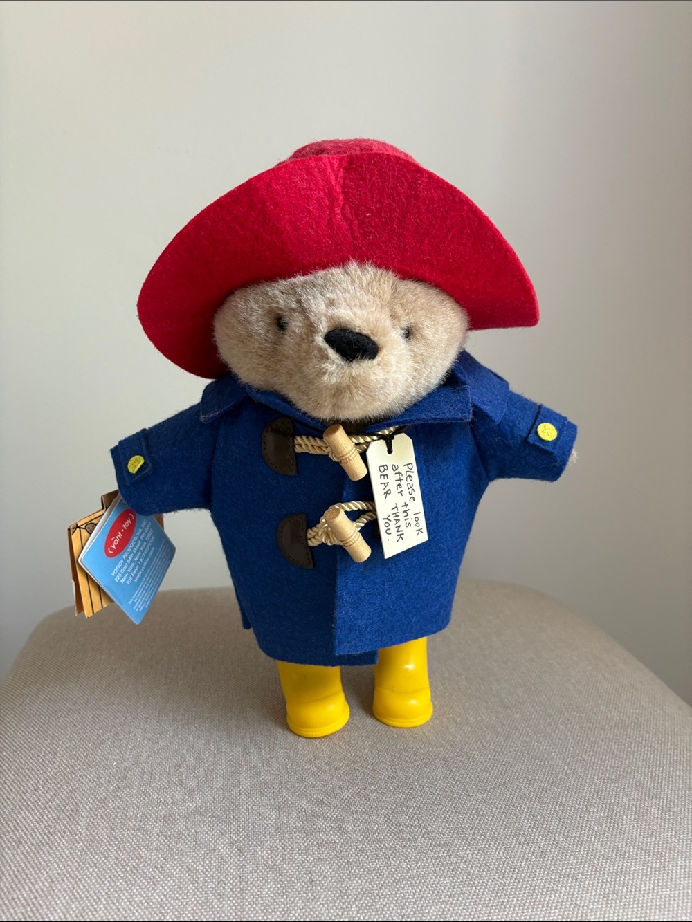 Yottoy Classic Paddington Teddy Bear in Blue Coat, Red Hat and Yellow Boots